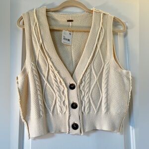 Free People Denson Cable Knit Vest